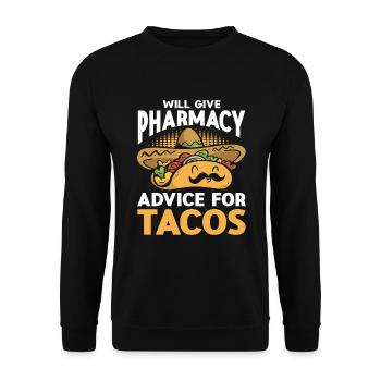 Taco Lover Food Quote Taco - Unisex Sweatshirt - black - Front - Alina (178cm) & Michal (187cm)
