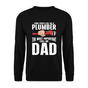 Plumber Men Father Husband Plumber - Unisex Sweatshirt - black - Front - Alina (178cm) & Michal (187cm)