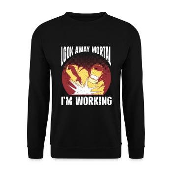 Welder Welding - Unisex Sweatshirt - black - Front - Alina (178cm) & Michal (187cm)