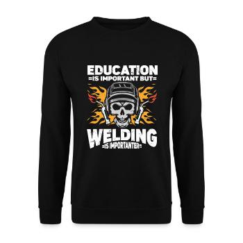 Welder Welding - Unisex Sweatshirt - black - Front - Alina (178cm) & Michal (187cm)