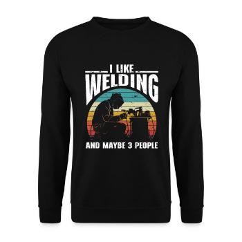 Welder Welding - Unisex Sweatshirt - black - Front - Alina (178cm) & Michal (187cm)