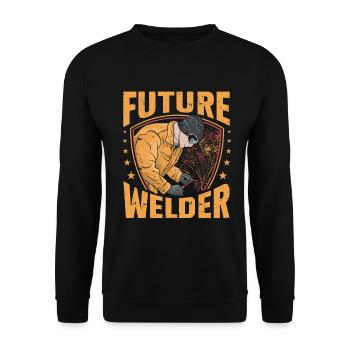 Welder Welding - Unisex Sweatshirt - black - Front - Alina (178cm) & Michal (187cm)