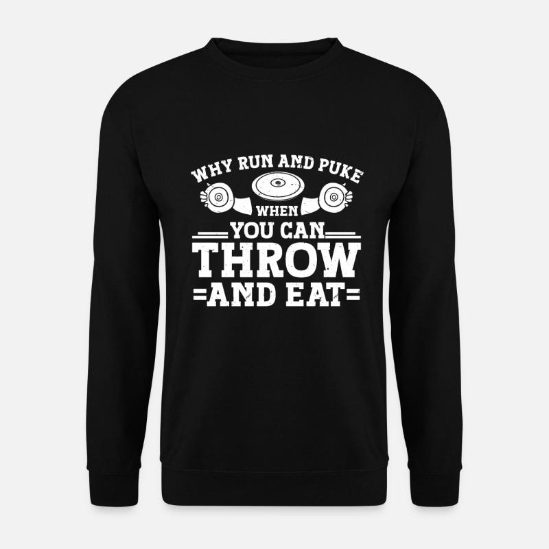 Diskuswerfer Leichtathlet Disc Throw - Unisex Pullover - Schwarz