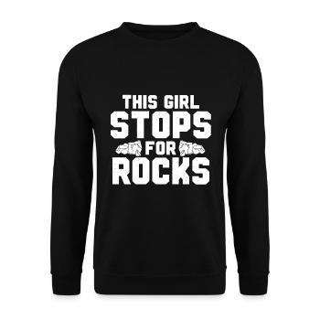 Geologist Stones Stone Collector - Unisex Sweatshirt - black - Front - Alina (178cm) & Michal (187cm)