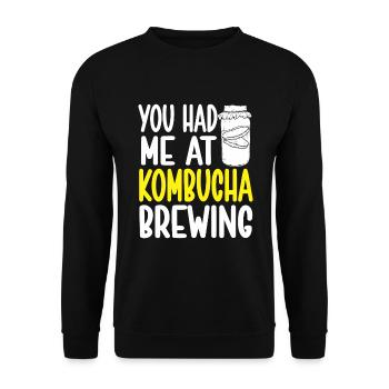 Kombucha Brewer Tea Love Kombucha Brewing - Unisex Pullover - Schwarz - Vorne - Alina (178cm) & Michal (187cm)