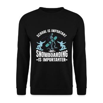 Snowboarding Art Hommes Snowboard Cooler Snowboarder - Sweat-shirt Unisexe - noir - Devant - Alina (178cm) & Michal (187cm)