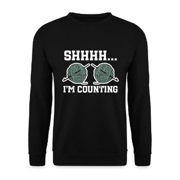 Knitting Crochet - Unisex Sweatshirt - black - Front - Alina (178cm) & Michal (187cm)