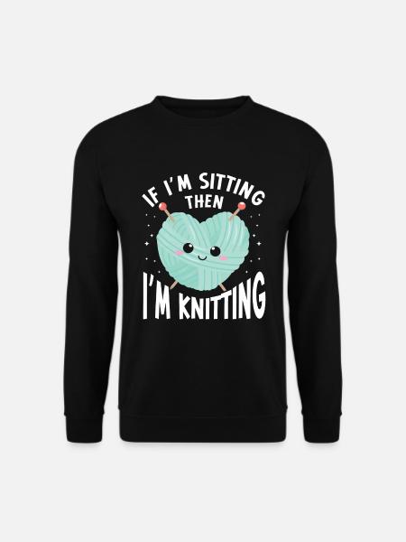 Knitting Crochet - Unisex Sweatshirt - black
