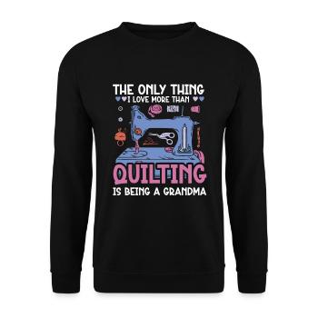Quilter Nähen Stricken Quilten - Unisex Pullover - Schwarz - Vorne - Alina (178cm) & Michal (187cm)