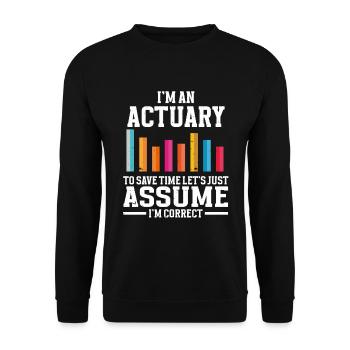Actuary Statistician - Unisex Sweatshirt - black - Front - Alina (178cm) & Michal (187cm)