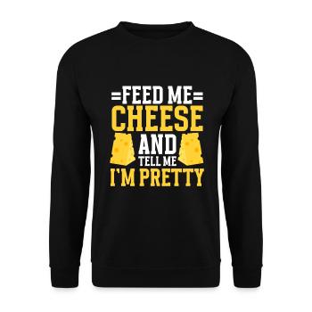 Amateur de fromage Cheese - Sweat-shirt Unisexe - noir - Devant - Alina (178cm) & Michal (187cm)
