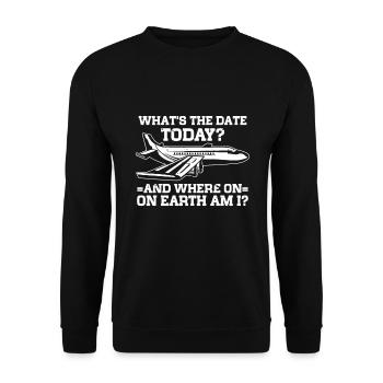 Don't Make Me Use My Flight Attendant Voice - Unisex Pullover - Schwarz - Vorne - Alina (178cm) & Michal (187cm)