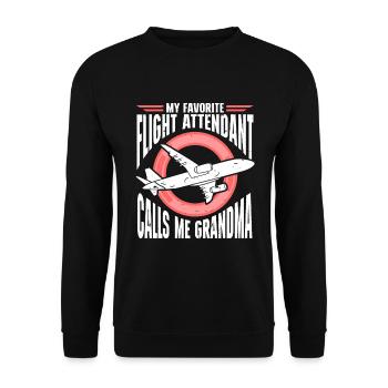 Don't Make Me Use My Flight Attendant Voice - Unisex Pullover - Schwarz - Vorne - Alina (178cm) & Michal (187cm)
