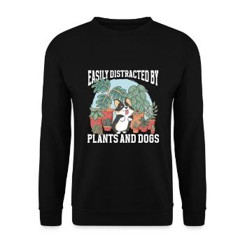 Gartenarbeit, Gärtner, Gartenbau, Pflanzen Hunde - Unisex Pullover - Schwarz - Vorne - Alina (178cm) & Michal (187cm)