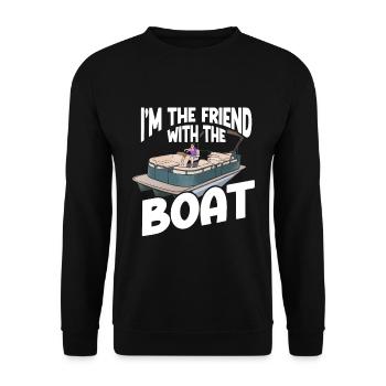 Pontoon Boot Pontoon Kapitän - Unisex Pullover - Schwarz - Vorne - Alina (178cm) & Michal (187cm)