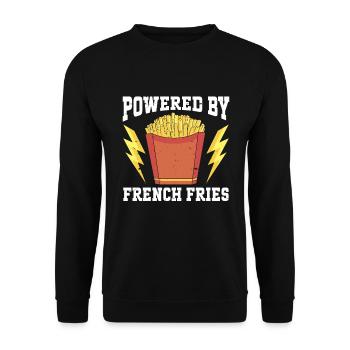 Fast Food Pommes Frites - Unisex Pullover - Schwarz - Vorne - Alina (178cm) & Michal (187cm)