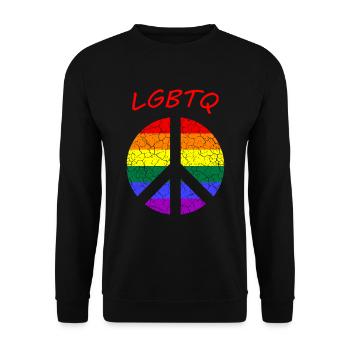 Peace Love LGBTQ CSD - Unisex Pullover - Schwarz - Vorne - Alina (178cm) & Michal (187cm)
