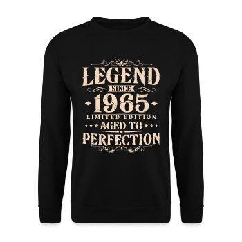 Légende depuis 1965 Vintage Born Anniversaire - Sweat-shirt Unisexe - noir - Devant - Alina (178cm) & Michal (187cm)