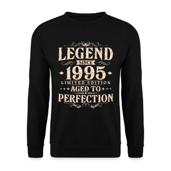 Légende depuis 1995 Vintage Né Anniversaire - Sweat-shirt Unisexe - noir - Devant - Alina (178cm) & Michal (187cm)