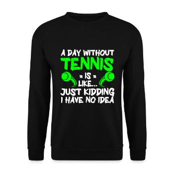 Tennis Art Retired Tennis Player Racket - Unisex Pullover - Schwarz - Vorne - Alina (178cm) & Michal (187cm)