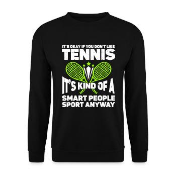 Tennis Art Retired Tennis Player Racket - Unisex Pullover - Schwarz - Vorne - Alina (178cm) & Michal (187cm)