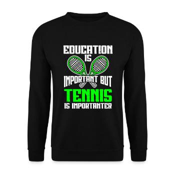 Tennis Art Retired Tennis Player Racket - Unisex Pullover - Schwarz - Vorne - Alina (178cm) & Michal (187cm)