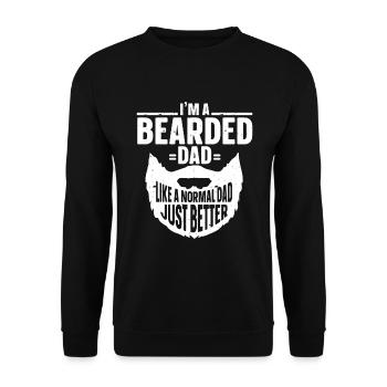 Beard Saying Bearded Father Husband - Unisex Sweatshirt - black - Front - Alina (178cm) & Michal (187cm)