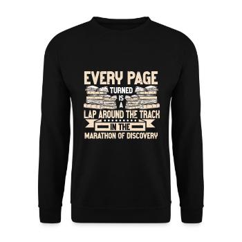 Reading Bookworm - Unisex Sweatshirt - black - Front - Alina (178cm) & Michal (187cm)