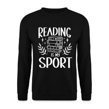 Reading Bookworm - Unisex Sweatshirt - black - Front - Alina (178cm) & Michal (187cm)