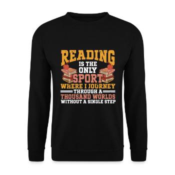 Reading Bookworm - Unisex Sweatshirt - black - Front - Alina (178cm) & Michal (187cm)