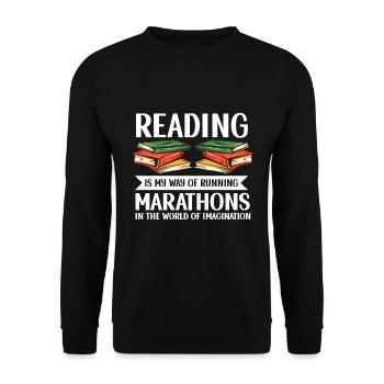 Reading Bookworm - Unisex Sweatshirt - black - Front - Alina (178cm) & Michal (187cm)