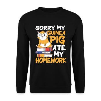 Cochon d’Inde Animal de compagnie - Sweat-shirt Unisexe - noir - Devant - Alina (178cm) & Michal (187cm)