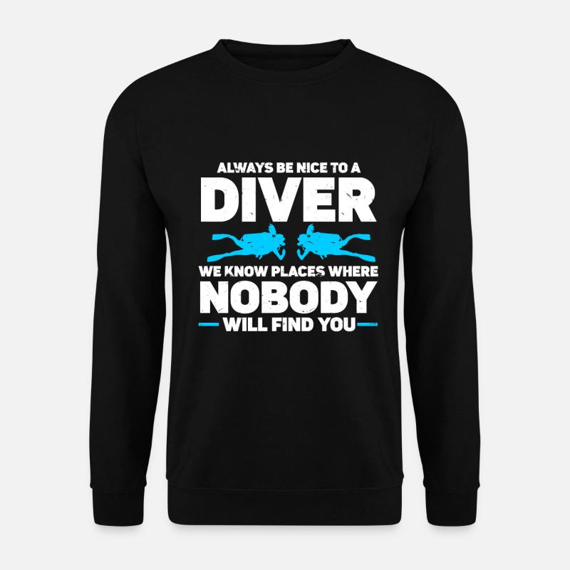 Diving Diver - Unisex Sweatshirt - black