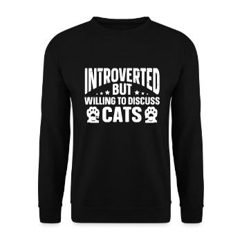 Fun Introvert Gifts - Unisex Sweatshirt - black - Front - Alina (178cm) & Michal (187cm)