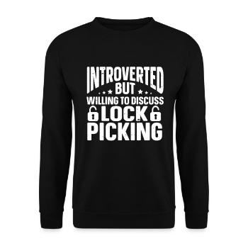 Cadeaux amusants pour les introvertis - Sweat-shirt Unisexe - noir - Devant - Alina (178cm) & Michal (187cm)