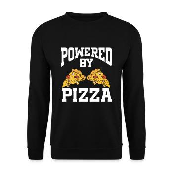 Powered By Pizza - Unisex Sweatshirt - black - Front - Alina (178cm) & Michal (187cm)