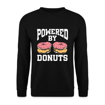 Powered By Donuts - Unisex Sweatshirt - black - Front - Alina (178cm) & Michal (187cm)