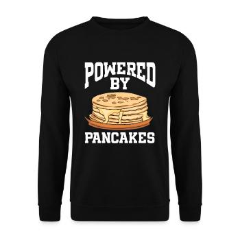Powered By Pancakes - Unisex Sweatshirt - black - Front - Alina (178cm) & Michal (187cm)
