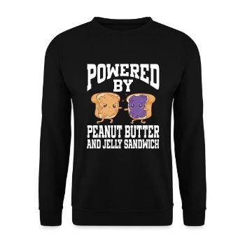 Alimenté par le beurre de cacahuète et le sandwich à la gelée - Sweat-shirt Unisexe - noir - Devant - Alina (178cm) & Michal (187cm)