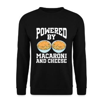 Powered By Macaroni And Cheese - Unisex Pullover - Schwarz - Vorne - Alina (178cm) & Michal (187cm)