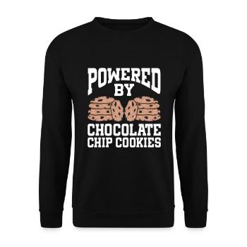 Powered By Chocolate Chip Cookies - Unisex Sweatshirt - black - Front - Alina (178cm) & Michal (187cm)