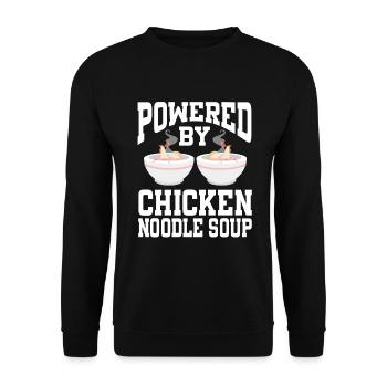 Powered By Chicken Noodle Soup - Unisex Sweatshirt - black - Front - Alina (178cm) & Michal (187cm)