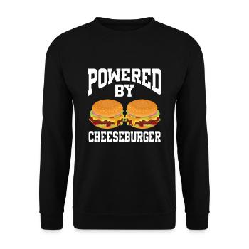Powered By Cheeseburger - Unisex Sweatshirt - black - Front - Alina (178cm) & Michal (187cm)