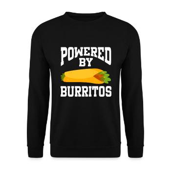 Powered By Burritos - Unisex Sweatshirt - black - Front - Alina (178cm) & Michal (187cm)