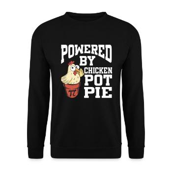 Powered By Chicken Pot Pie - Unisex Pullover - Schwarz - Vorne - Alina (178cm) & Michal (187cm)