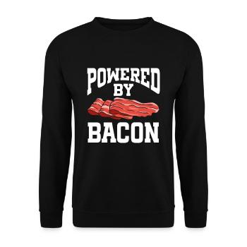 Powered By Bacon - Unisex Sweatshirt - black - Front - Alina (178cm) & Michal (187cm)