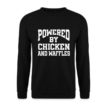 Propulsé par le poulet et les gaufres - Sweat-shirt Unisexe - noir - Devant - Alina (178cm) & Michal (187cm)
