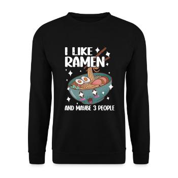 Ramen Lover Japanese Noodle Soup Ramen - Unisex Sweatshirt - black - Front - Alina (178cm) & Michal (187cm)