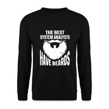 Beard Quote Bearded Men - Unisex Pullover - Schwarz - Vorne - Alina (178cm) & Michal (187cm)