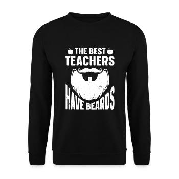 Beard Quote Bearded Men - Unisex Pullover - Schwarz - Vorne - Alina (178cm) & Michal (187cm)